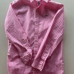 Vineyard Vines Pink Gingham Button Down Shirt